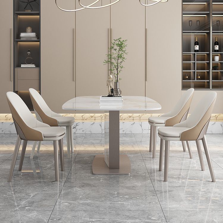Luxury Sintered Stone Top Dining Set 1/2/5/6/7 Pieces Rectangle Dining Table with Chairs Clearhalo 'Dining Room Sets' 'Dining Tables & Seating' 'dining_room_set' 'furn' 'furn_dining_room_set' 'Furniture' 'furniture_dining_room_set' 'Kitchen & Dining Furniture' 1200x1200_c69619a0-cbc5-4d37-9339-ce4d376d9cd8