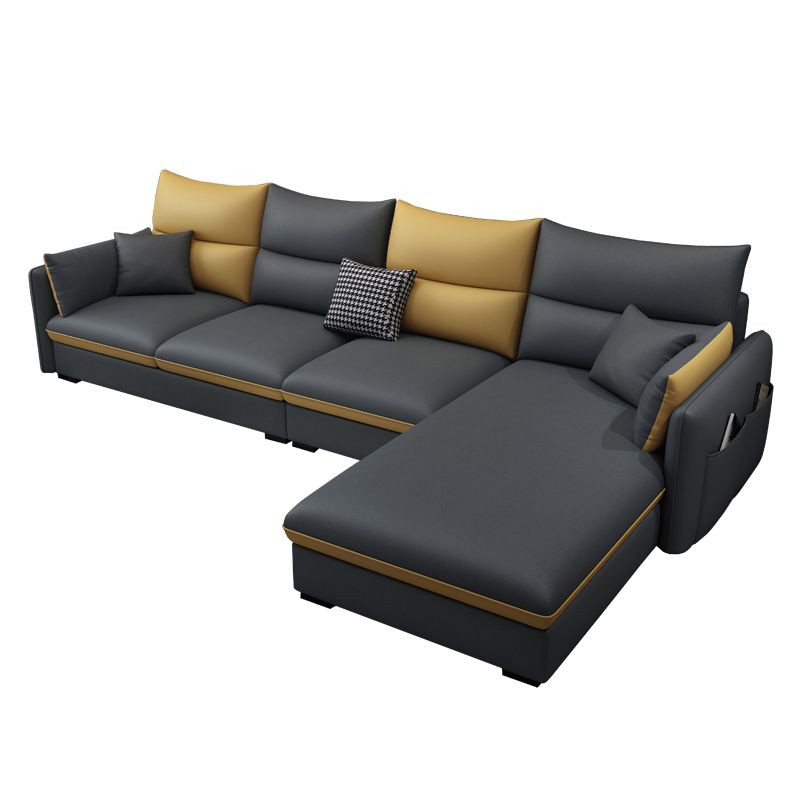 Modern Pillow Top Arm Sectional with Removable Cushions for Living Room Clearhalo 'furn' 'furn_sectionals' 'Furniture' 'furniture_sectionals' 'kitchen' 'kitchen_sectionals' 'Living Room Furniture' 'Sectionals' 1200x1200_c6969143-78ad-4e03-acf8-7ab1f34daa52