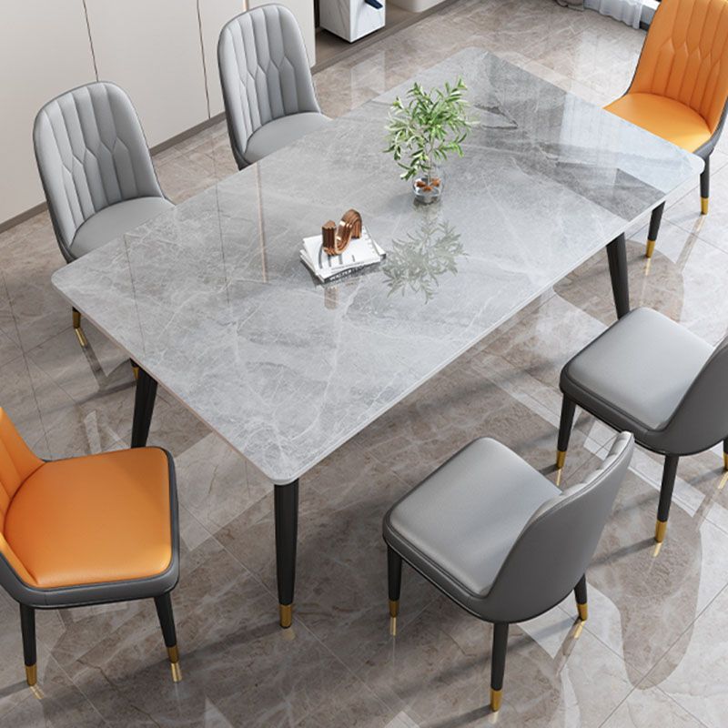 Modern Dining Table Rectangle Sintered Stone Dinner Table for Dining Room Clearhalo 'Dining Tables & Seating' 'Dining Tables' 'dining_table' 'furn' 'furn_dining_table' 'Furniture' 'Kitchen & Dining Furniture' 1200x1200_c696bcaa-1afd-4927-ae09-e67d1d0c8c82
