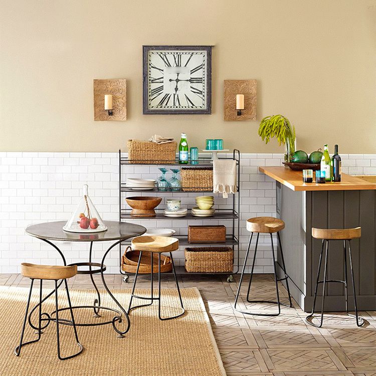 Modern Armless Backless Counter Stool Iron Cafe Bar Stool with Wooden Seat and Pedal Clearhalo 'Bar Furniture' 'Bar Stools' 'bar_stools' 'furn' 'furn_bar_stools' 'Furniture' 'furniture_bar_stools' 'Kitchen & Dining Furniture' 1200x1200_c6977354-c8c2-4461-8480-92d935585331