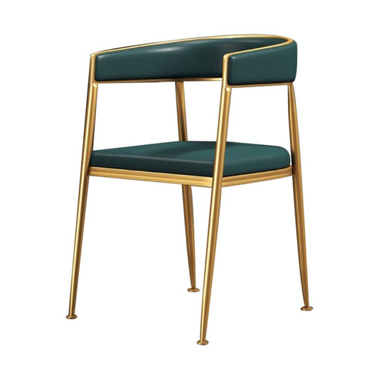 Glam Metal Dining Room Chairs Open Back Upholstered Arm Chair Clearhalo ' kitchen&dining_furn' 'Dining Chairs' 'Dining Tables & Seating' 'dining_chair' 'furn' 'furn_dining_chair' 'Furniture' 'furniture_dining_chair' 'Kitchen & Dining Furniture' 'kitchen' 1200x1200_c697fbd9-1108-44fc-a1f0-98e801ad13c6