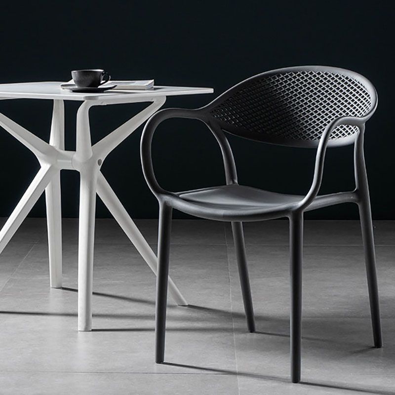 Contemporary Chairs Dining Arm Open Back Plastic Side Chair for Kitchen Clearhalo ' kitchen&dining_furn' 'Dining Chairs' 'Dining Tables & Seating' 'dining_chair' 'furn' 'furn_dining_chair' 'Furniture' 'furniture_dining_chair' 'Kitchen & Dining Furniture' 'kitchen' 1200x1200_c699d4c2-2fec-4f25-99f6-ac82df1aba60