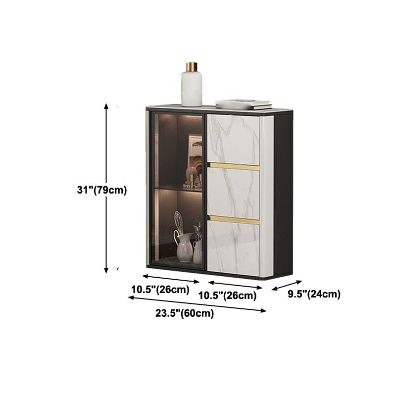 Glass Door Wood Sideboard Modern Credenza with Storage for Living Room Clearhalo 'buffet_sideboard' 'Buffets & Sideboards' 'furn' 'furn_buffet_sideboard' 'Furniture' 'Kitchen & Dining Furniture' 1200x1200_c69a34d7-3f3f-47de-a7ca-dcc1a2f6588f