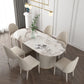 Oval Sintered Stone Dining Table Traditional Luxury Dining Table for Home Use Clearhalo 'Dining Tables & Seating' 'Dining Tables' 'dining_table' 'furn' 'furn_dining_table' 'Furniture' 'furniture_dining_table' 'Kitchen & Dining Furniture' 'kitchen' 'kitchen_dining_table' 1200x1200_c69ac28c-8d2b-4d7b-83ec-de62026fdb4d