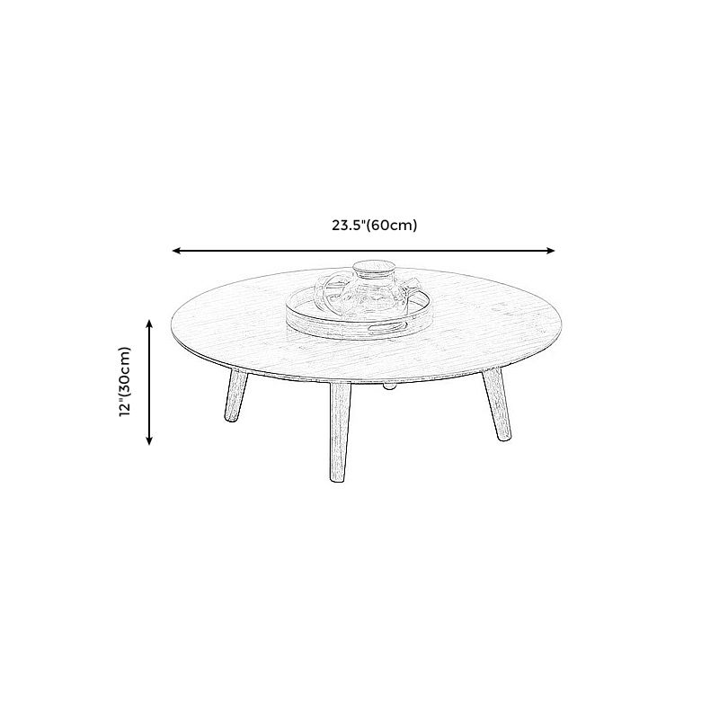 Round Wood Coffee Table Scandinavian 4 Legs Natural Cocktail Table Clearhalo 'Coffee & Accent Tables' 'Coffee Tables' 'coffee_tables' 'furn' 'furn_coffee_tables' 'Furniture' 'Living Room Furniture' 1200x1200_c69b0d8c-f8a1-4041-b106-c3340771347c