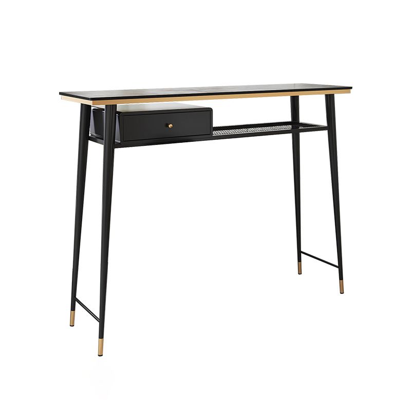 Industrial Marble Pub Table with Rectangle Table Top Legs Table - 41.3" H Clearhalo 'Bar Furniture' 'Bar Tables' 'bar_tables' 'furn' 'furn_bar_tables' 'Furniture' 'furniture_bar_tables' 'Kitchen & Dining Furniture' 1200x1200_c69c9b6a-e4e7-498b-9780-02c79e8af368