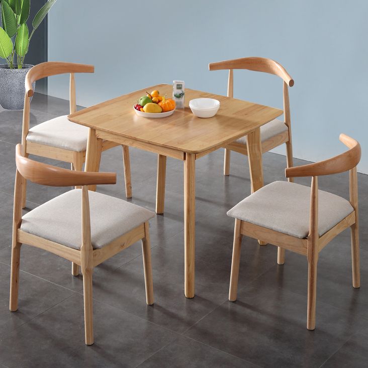 Square Wood Color Dining Table Industrial Solid Rubberwood 4 Legs Table for Dining Room Clearhalo ' dining_table' 'Dining Tables & Seating' 'Dining Tables' 'furn' 'furn_dining_table' 'Furniture' 'furniture_dining_table' 'Kitchen & Dining Furniture' 'kitchen&dining_furn' 'kitchen' 'kitchen_dining_table' 1200x1200_c69dbfcc-2034-4272-842f-a6f8b199115e