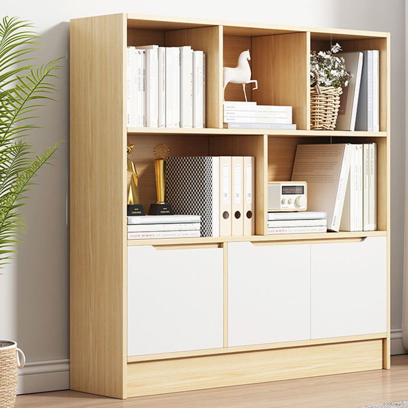 Libreria di libreria di scaffali in legno contemporanea per la sala da studio