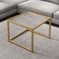Square Minimalist Coffee Table Open Shelf Cocktail Table for Living Room