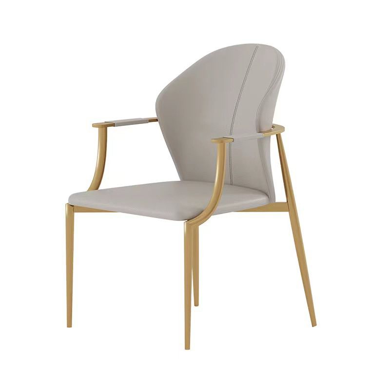 Sillas de comedor de cuero de falso silla de brazo de ala de estilo nórdico para comedor