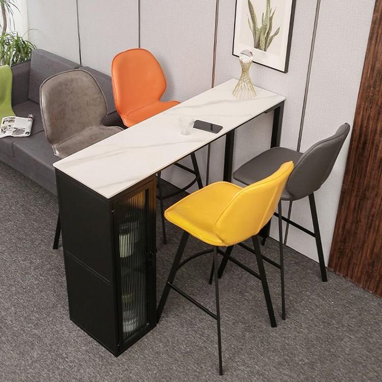 Table à manger moderne rectangle du rectangle avec rangement table de rangement table à cocktails