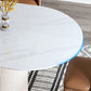 Ensemble de table ovale en pierre frittée de style Glam nordique, ensemble de 1/4/5/7 pièces