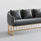Contemporary Blue/Gray Sofa with Tuxedo Arm and Pillows for Apartment