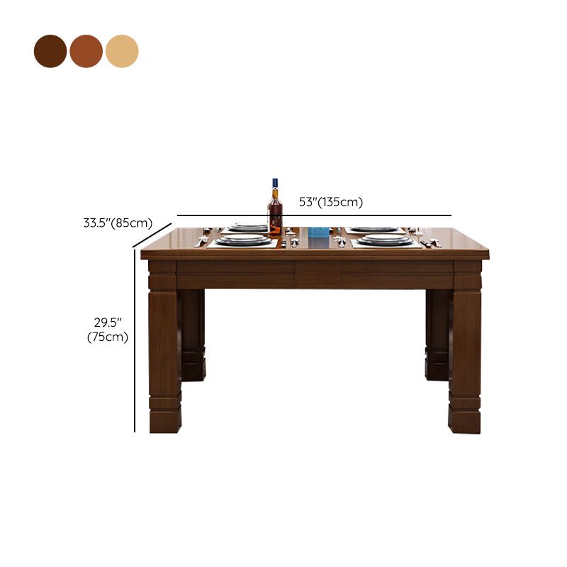Vaste houten eettafel 4 benen eetkamer tafel voor keuken