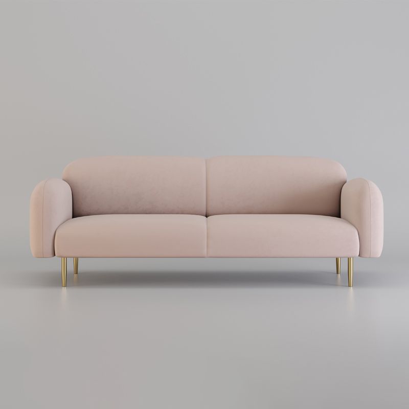 Velvet Modern Standard Sewn Pillow Back Sofa 27.5"W Square Arm with Bolster Pillows Clearhalo 'furn' 'furn_sofas' 'Furniture' 'furniture_sofas' 'kitchen' 'kitchen_sofas' 'Living Room Furniture' 'Sofa' 'sofas' 1200x1200_c6a4713c-2a7e-4d0a-b471-35f3c974463d