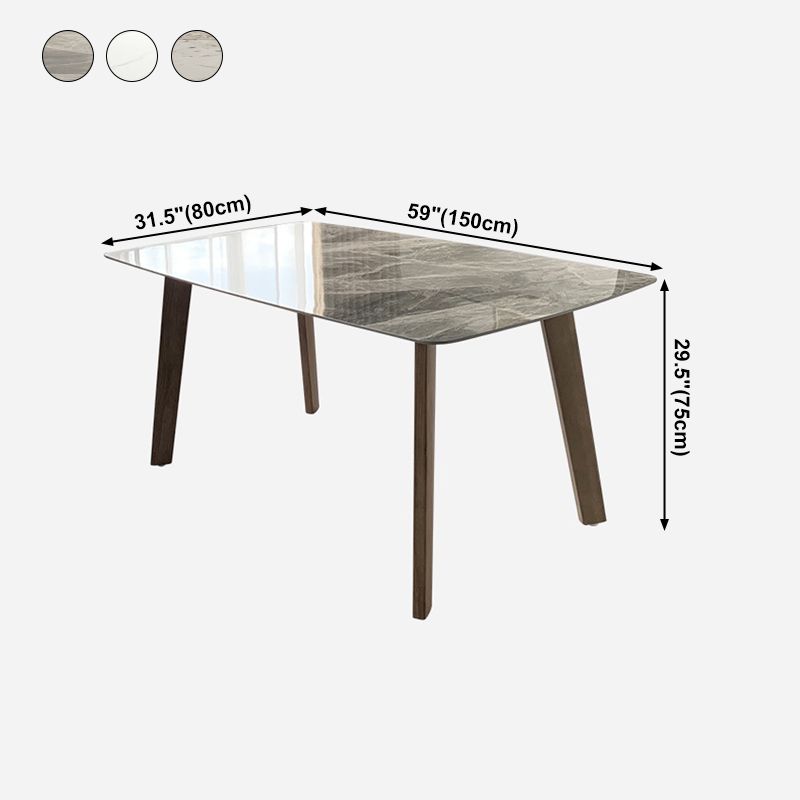 Rectangle 4 Legs Minimalist Table Three-Color Fixed Table of Sintered Stone Clearhalo ' dining_table' 'Dining Tables & Seating' 'Dining Tables' 'furn' 'furn_dining_table' 'Furniture' 'furniture_dining_table' 'Kitchen & Dining Furniture' 'kitchen&dining_furn' 'kitchen' 'kitchen_dining_table' 1200x1200_c6a58014-0c96-49bf-b7db-f5ee7187c2e4