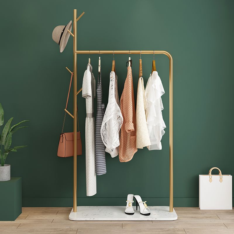 Contemporary Hall Stand Marble Bottom Hall Tree with Coat Hanger Hooks Clearhalo 'Entry & Mudroom Furniture' 'furn' 'furn_hall_tree_coat_racks' 'Furniture' 'Hall Trees & Coat Racks' 'hall_tree_coat_racks' 1200x1200_c6a66063-4c61-4c27-8fff-6f6cfd87356f