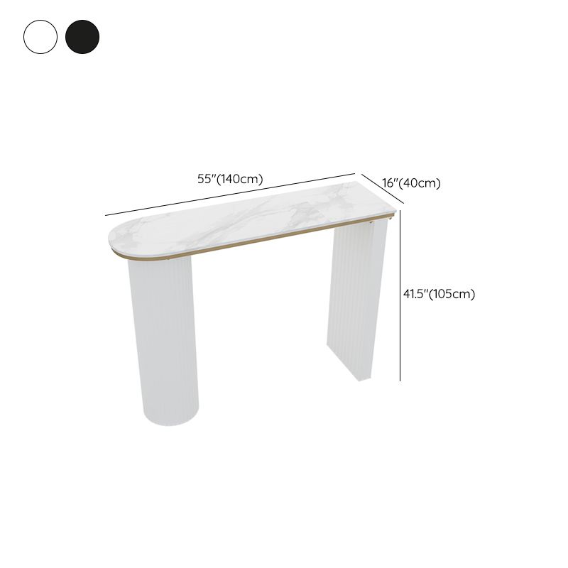 Faux Marble Bistro Bar Table Double Pedestal Bar Table for Living Room Clearhalo 'Bar Furniture' 'Bar Tables' 'bar_tables' 'furn' 'furn_bar_tables' 'Furniture' 'Kitchen & Dining Furniture' 1200x1200_c6a793e8-8291-43ef-bfdc-a55d23fc0c45