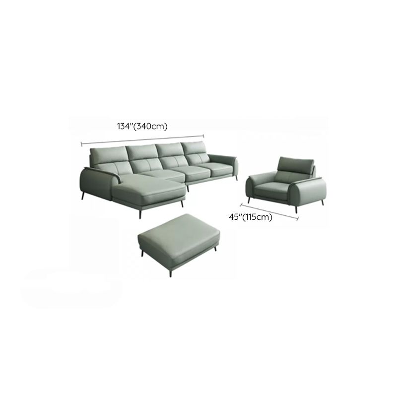 Industrial Sectional Sofa Green Pillow Top Arm Sofa for Living Room