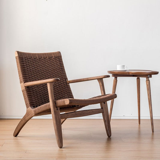 Solid Wood Frame Lounge Chair Arms Included Woven Back Chair Clearhalo 'Accent Chairs' 'accent_chairs' 'Chairs & Seating' 'furn' 'furn_accent_chairs' 'Furniture' 'Living Room Furniture' 1200x1200_c6a85433-bfdb-4693-910e-80db9e2b328c