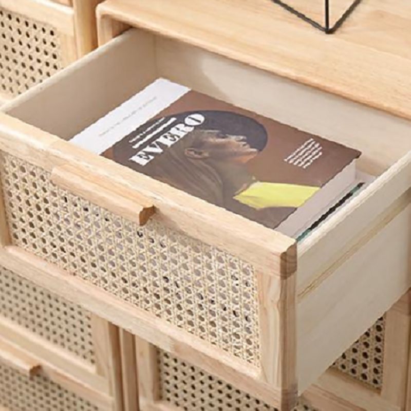 Eigentijdse natuurlijke opslagkist zachte laden houten borst