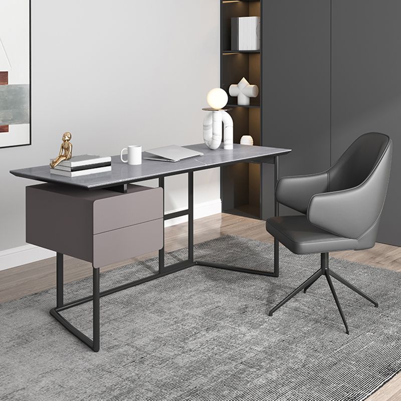 Steinrechteck-Schreibtisch 2-Drawers 23,62 "großer Büroschreibtisch