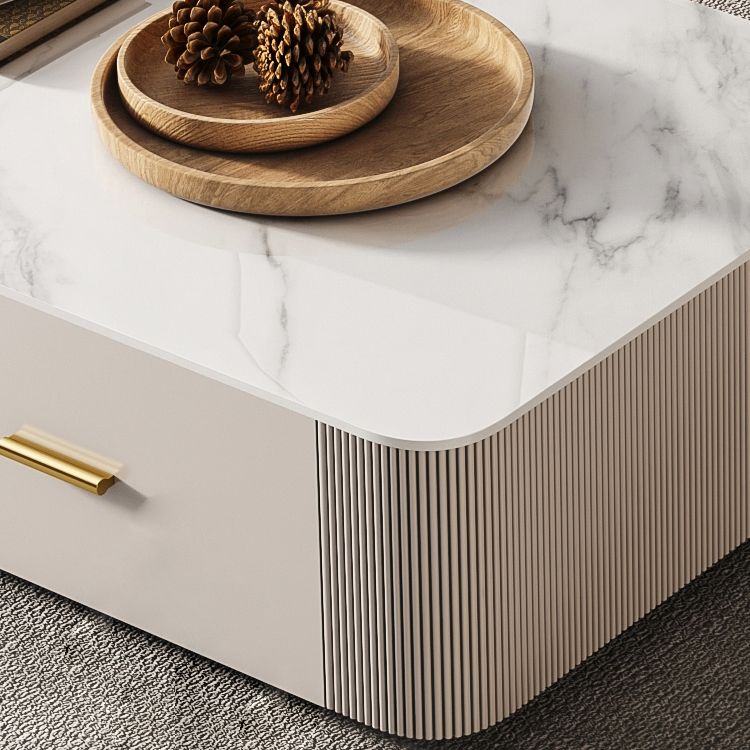 Stand contemporáneo de medios de televisión con cajones consola de medios flotantes