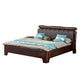 Solid Wood Standard Bed Walnut Bed Frame with Custom Gold Legs