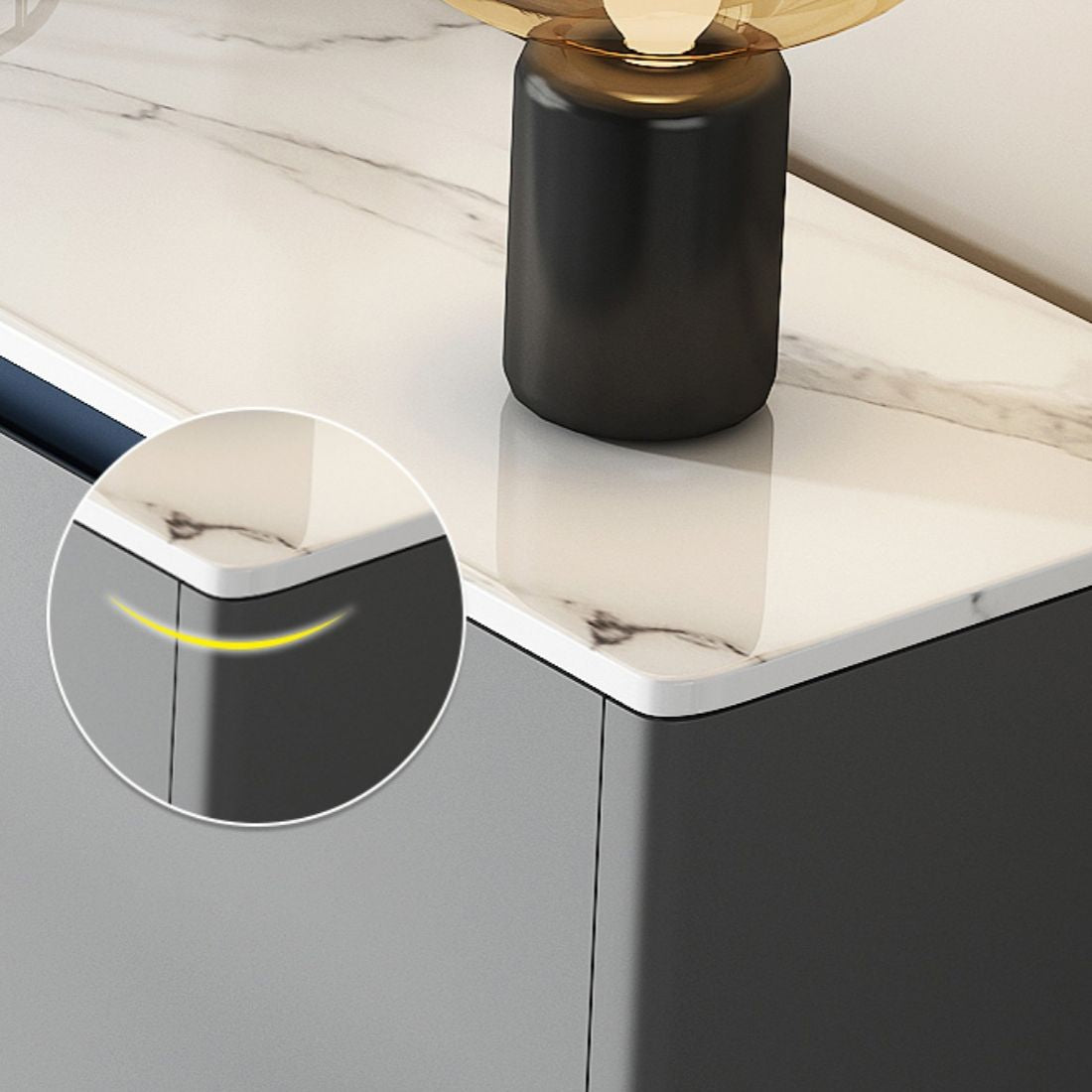 Sideboard glam sideboard in pietra sinterizzata con 2 porte per soggiorno