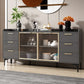 Modern Style Glass Doors Buffet Sideboard Engineered Wood Credenza Clearhalo 'buffet_sideboard' 'Buffets & Sideboards' 'furn' 'furn_buffet_sideboard' 'Furniture' 'Kitchen & Dining Furniture' 1200x1200_c6ae9d42-a8f6-47aa-83a9-a3c5c994a0c1