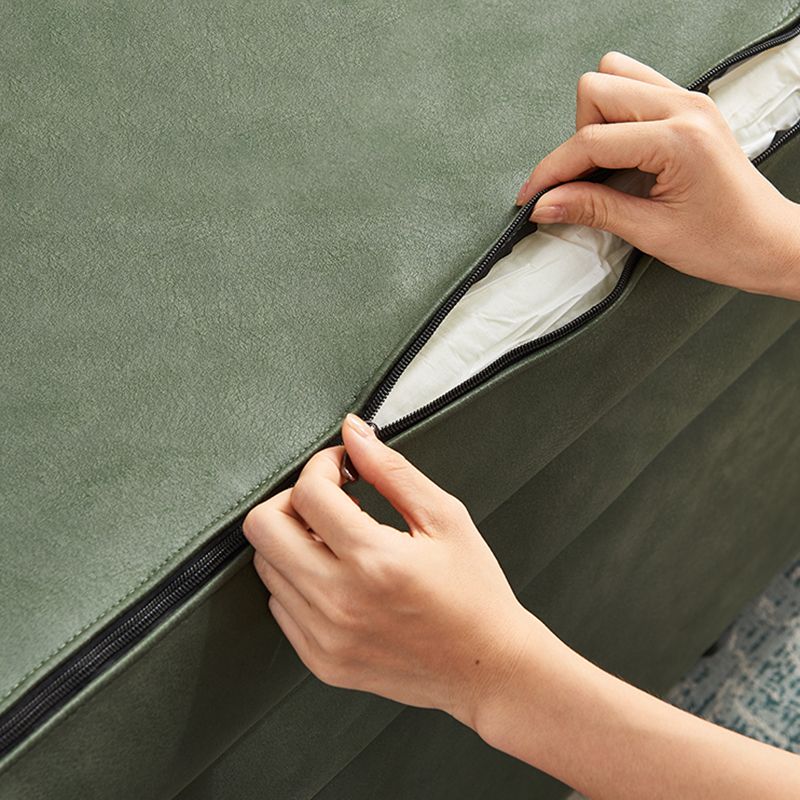 Sofá de brazo cuadrado de cuero de forma falsa con cama con almacenamiento