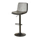 Contemporary Style Leather Adjustable Swivel Bar Stool with Metal Leg