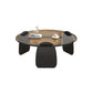 3 Legs Coffee Cocktail Table with Round Glass Top Contemporary Clearhalo 'Coffee & Accent Tables' 'Coffee Tables' 'coffee_tables' 'furn' 'furn_coffee_tables' 'Furniture' 'Living Room Furniture' 1200x1200_c6afbb3d-3470-4316-beea-4ecf13698ae8