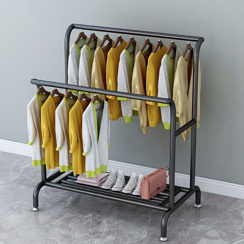 Glam Entry Hall Tree Metal 3 Hanging Rails and Lower Shelf Hall Stand Clearhalo 'Entry & Mudroom Furniture' 'furn' 'furn_hall_tree_coat_racks' 'Furniture' 'Hall Trees & Coat Racks' 'hall_tree_coat_racks' 1200x1200_c6afbf6c-de3d-4f45-8a1b-99e4c793c233