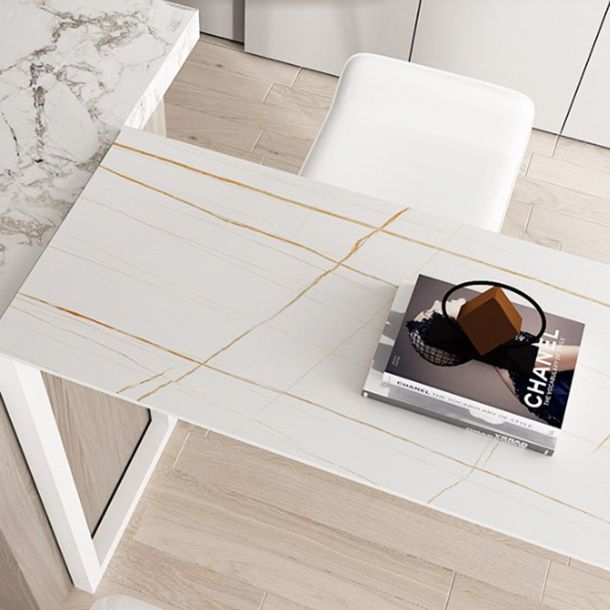 Modern Iron Bar Dining Table with Stone Top Indoor Bistro Table Fixed Table Clearhalo 'Bar Furniture' 'Bar Tables' 'bar_tables' 'furn' 'furn_bar_tables' 'Furniture' 'furniture_bar_tables' 'Kitchen & Dining Furniture' 1200x1200_c6b10cb7-bc6d-4af4-8164-5feced245dde