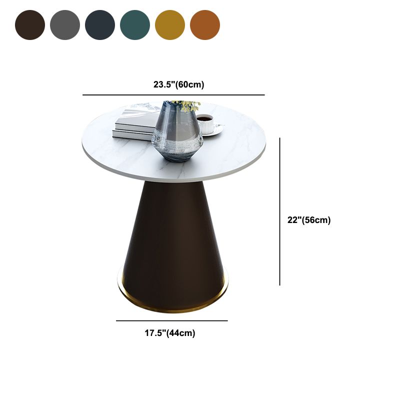 22" Tall Round Slate Top End Table Modern Metal Pedestal Table Clearhalo 'Coffee & Accent Tables' 'End & Side Tables' 'end_side_tables' 'furn' 'furn_end_side_tables' 'Furniture' 'Living Room Furniture' 1200x1200_c6b15140-24fb-4113-bc24-6c082c735089