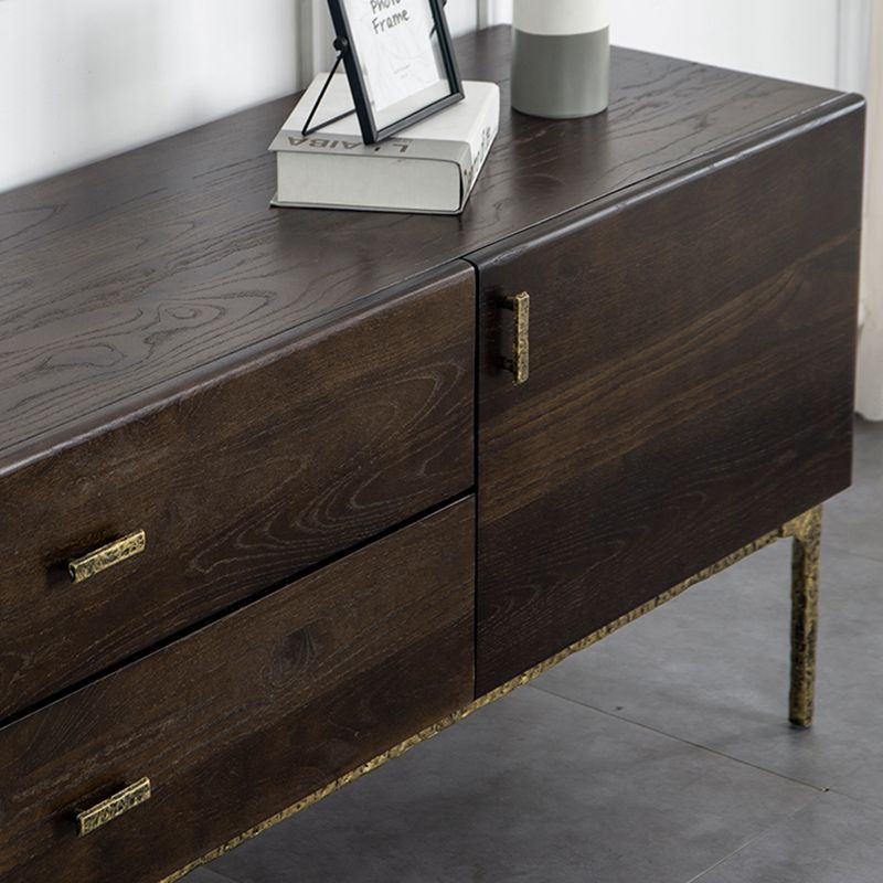 Glam Brown Media Console Wood TV Console with Metal Legs for Living Room Clearhalo 'furn' 'furn_tv_stands_entertainment_centers' 'Furniture' 'Living Room Furniture' 'TV Stands & Entertainment Centers' 'TV Stands & Media Storage Furniture' 'tv_stands_entertainment_centers' 1200x1200_c6b1568b-e7ee-4f01-b9ea-ce68e23692af