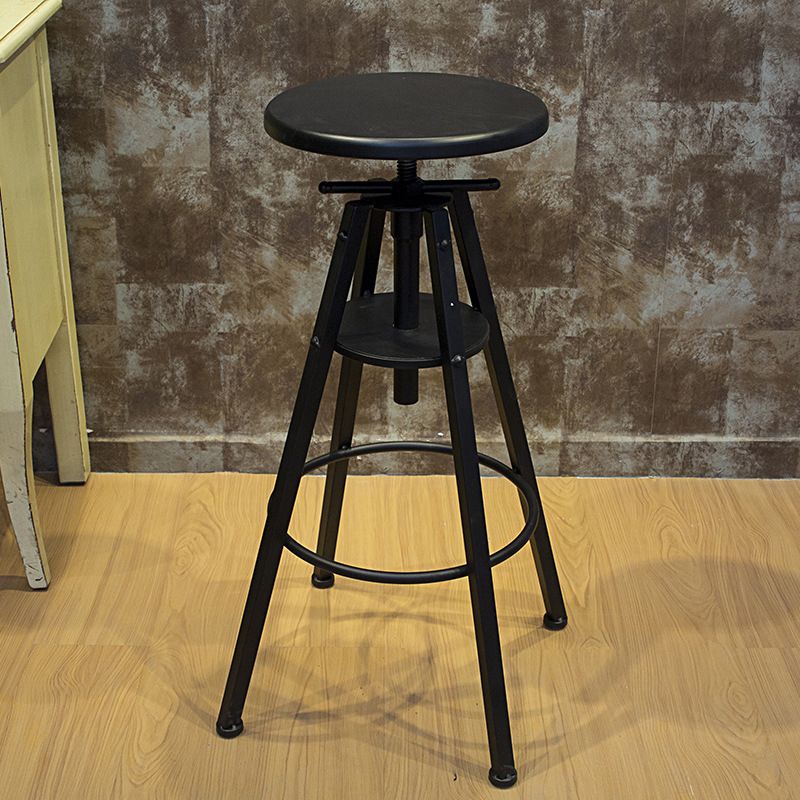 Height Adjustable Metal Barstools Industrial Style Backless Counter Stools Black Clearhalo 'Bar Furniture' 'Bar Stools' 'bar_stools' 'furniture_bar_stools' 'Kitchen & Dining Furniture' 'kitchen&dining_furn' 'kitchen' 'kitchen_furn' Furniture' 1200x1200_c6b25398-ca5d-4327-9e47-c907c8f6888b
