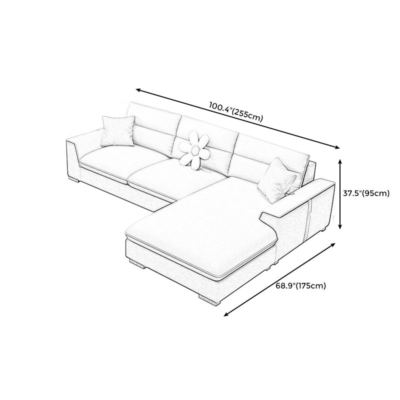 Contemporary Faux Leather Square Arm Sofa with Bolster Pillows for Living Room Clearhalo 'furn' 'furn_sectionals' 'Furniture' 'furniture_sectionals' 'kitchen' 'kitchen_sectionals' 'Living Room Furniture' 'Sectionals' 1200x1200_c6b43429-6b31-4027-8ea5-2ebca903099c