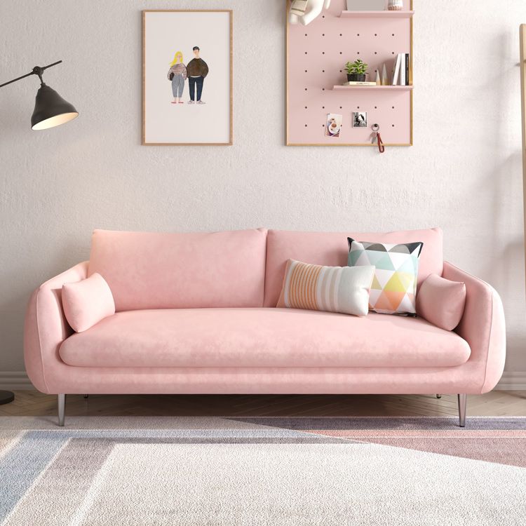 Contemporary 31.49" H Solid Color Velvet Flared Arm Loveseat