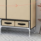 Matte Finish Wardrobe for Home Modern Style Storage Cabinet with Metal Frame