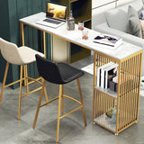 Set di pub in marmo in falsa moderna 1/3/4 pezzi set di barra della barra del rettangolo