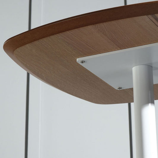 Contemporary Square Pedestal Bar Table Wood Top Bar Table for Cafe And Breakroom