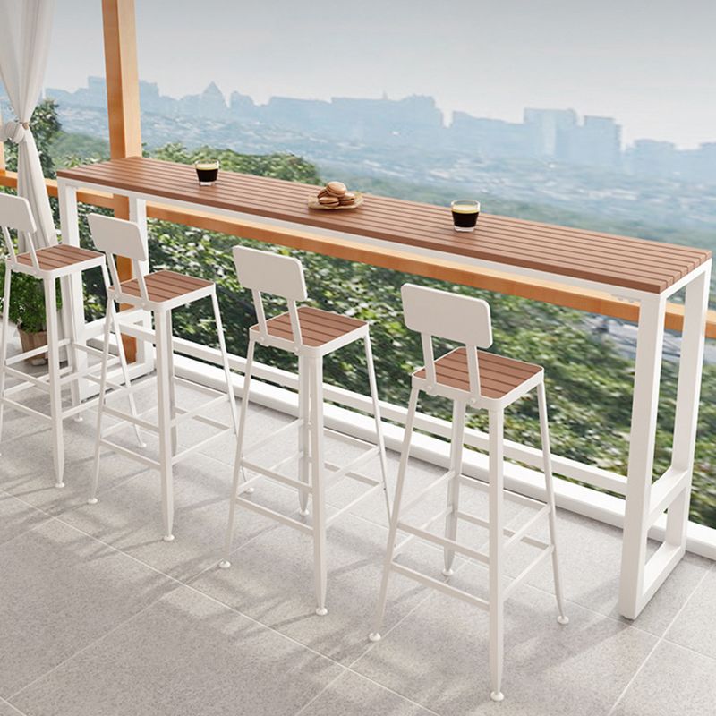 Modern Bar-height Table with White Base 41.3-inch Height Table Clearhalo 'Bar Furniture' 'Bar Tables' 'bar_tables' 'furn' 'furn_bar_tables' 'Furniture' 'Kitchen & Dining Furniture' 1200x1200_c6b96aec-f16a-49f8-a076-ef3ea3590a03