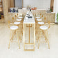 Glam Bar-height Table White Faux Marble Top Fixed Pub Table for Patio Clearhalo 'Bar Furniture' 'Bar Tables' 'bar_tables' 'furn' 'furn_bar_tables' 'Furniture' 'Kitchen & Dining Furniture' 1200x1200_c6b98fcf-b703-4307-bb30-b90aa7b91eb9