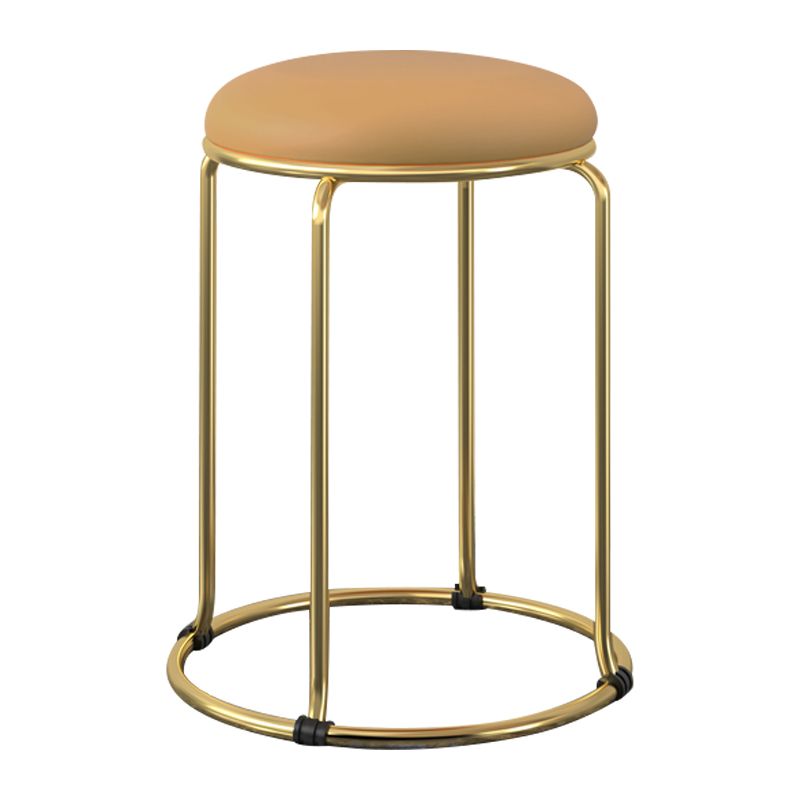 Faux Leather Mildew Resistant Ottoman Round Glam Solid Standard Ottoman Clearhalo 'furn' 'furn_ottomans_poufs' 'Furniture' 'Living Room Furniture' 'Ottomans & Poufs' 'ottomans_poufs' 1200x1200_c6ba8a29-9d52-4995-990a-db360855e560