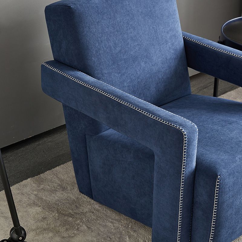 グラムファブリックアームが含まれている四角いアーム固定バックアクセントルームチェア