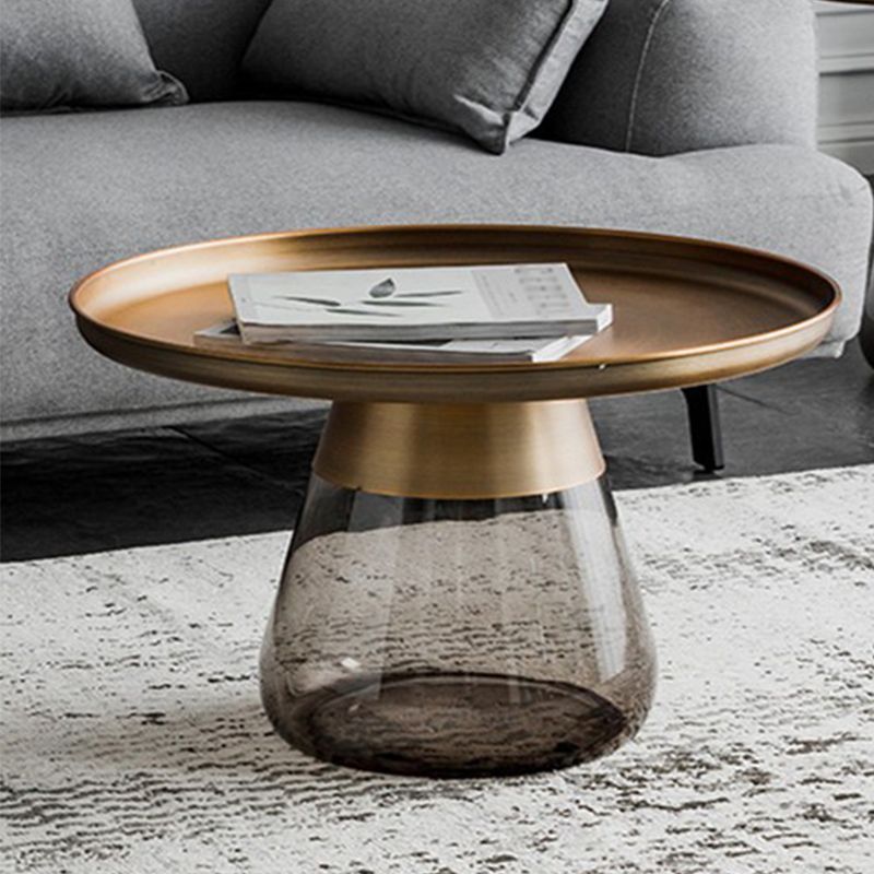 La base di vetro desktop in metallo moderno può essere immagazzinata tavola rotonda
