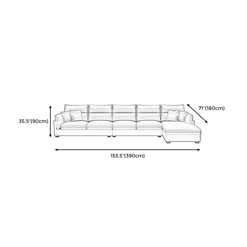 Contemporary Stain-Resistant Sectional Faux Leather Pillow Top Arm Sofa and Chaise Clearhalo 'furn' 'furn_sectionals' 'Furniture' 'furniture_sectionals' 'kitchen' 'kitchen_sectionals' 'Living Room Furniture' 'Sectionals' 1200x1200_c6bb4f88-07fc-4a39-b4cc-94cc8456d10f