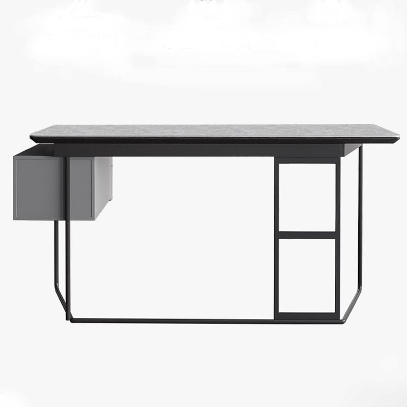 Rectangular Writing Desk Industrial Trestle Base Office Desk with 2 Drawers Clearhalo 'furn' 'furn_office_desk' 'Furniture' 'Office Desks' 'Office Furniture' 'office_desk' 1200x1200_c6bbcd7b-4603-460a-8e49-b90c483cb498